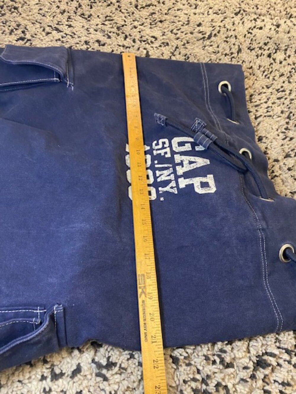 Vintage GAP Cotton Duffle bag Laundry College Blue Travel - Picture 12 of 12